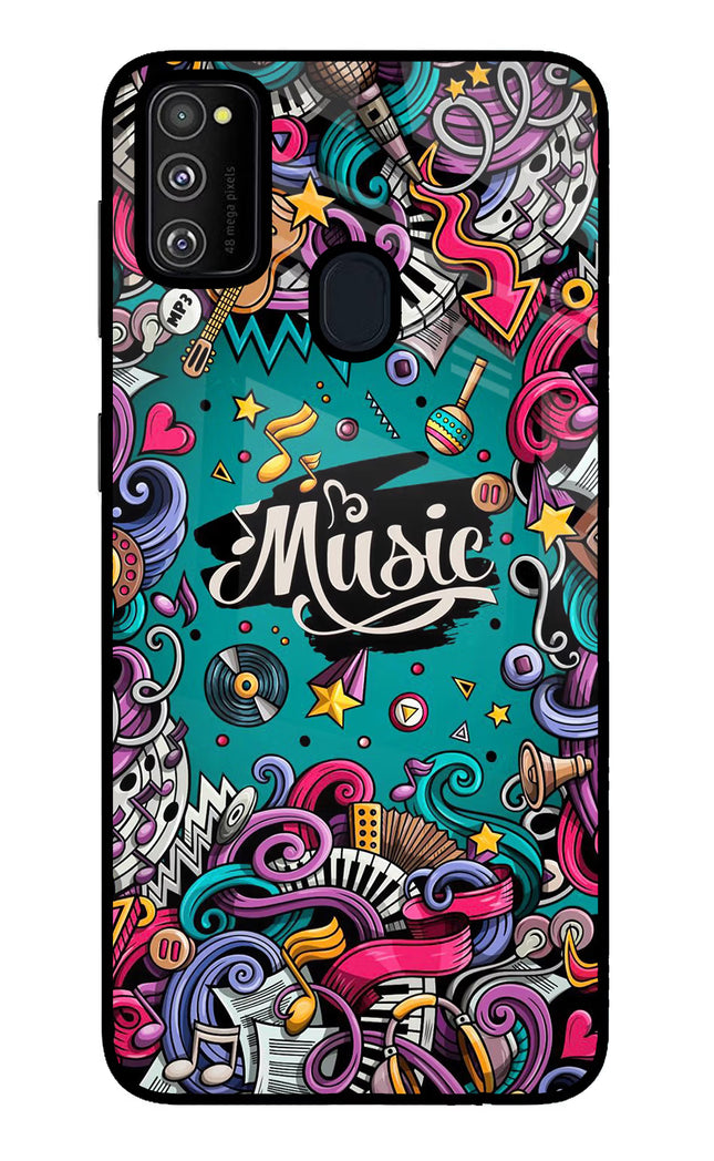 Music Graffiti Samsung M30s Glass Case Back Cover by Casekaro