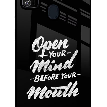 Open Your Mind Before Your Mouth Samsung M30s Glass Case Back Cover by Casekaro