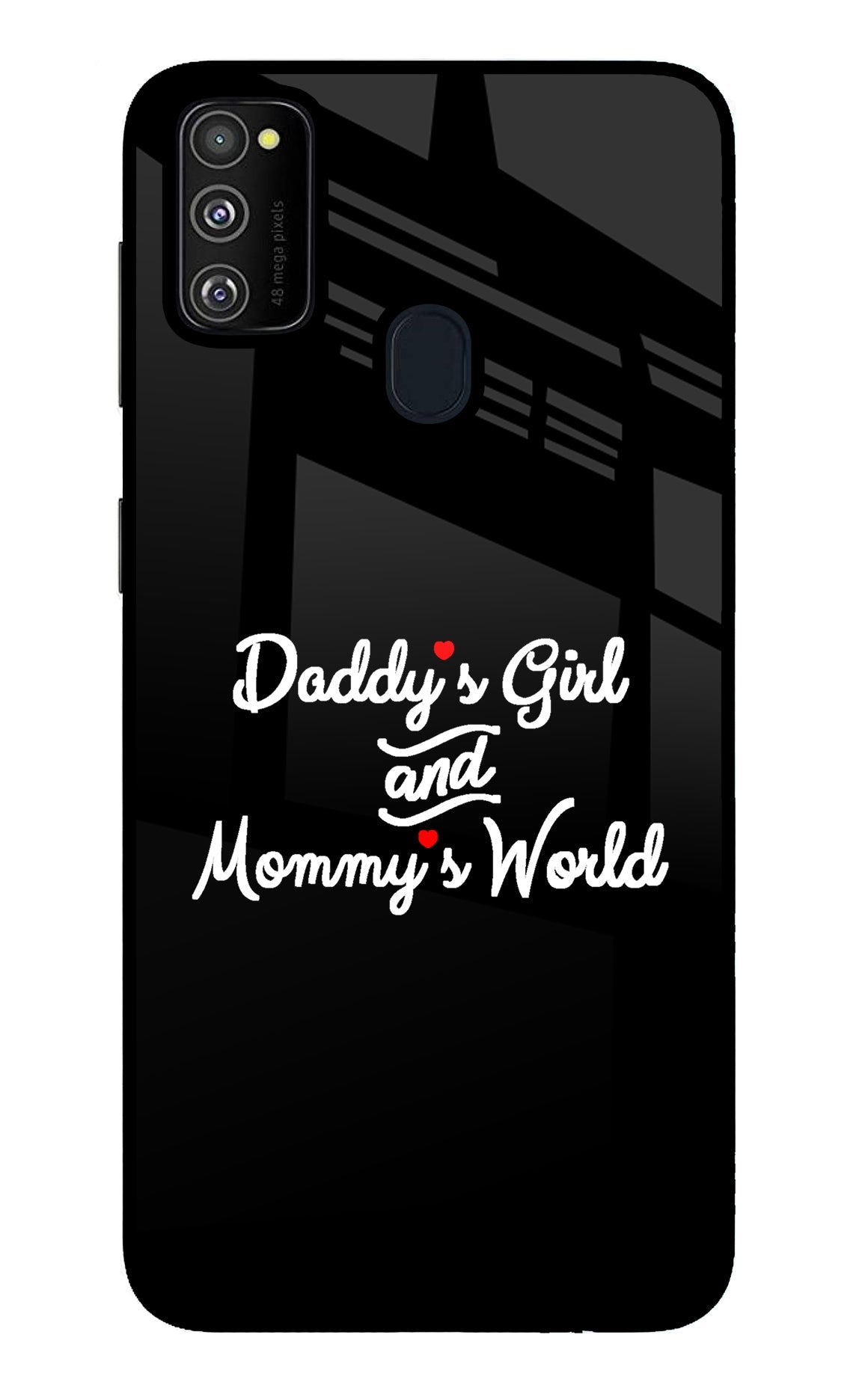 Daddy's Girl and Mommy's World Samsung M30s Glass Case