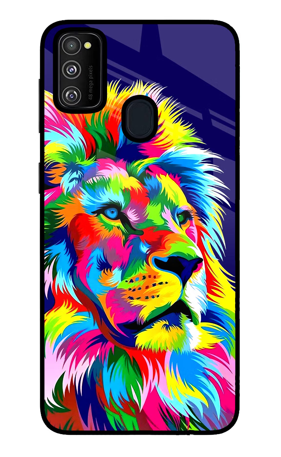 Vector Art Lion Samsung M30s Glass Case Back Cover by Casekaro