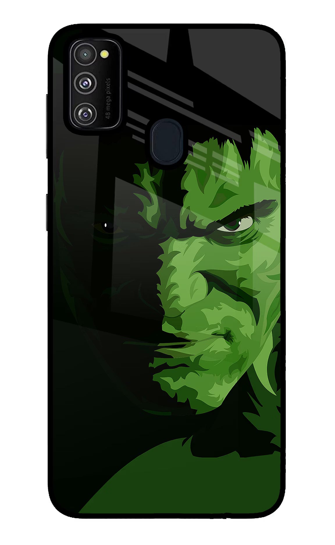 HULK Samsung M30s Glass Case Back Cover by Casekaro