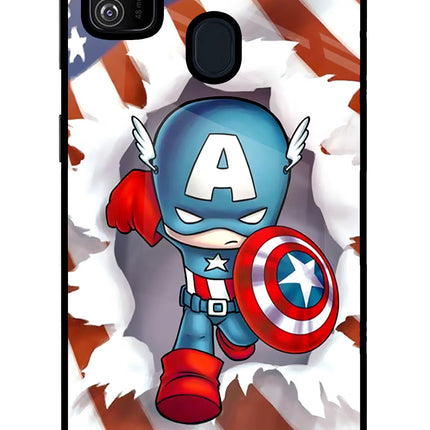 Captain America Samsung M30s Glass Case Back Cover by Casekaro
