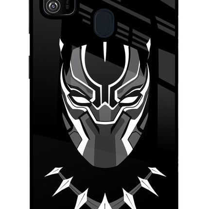 Black Panther Samsung M30s Glass Case Back Cover by Casekaro