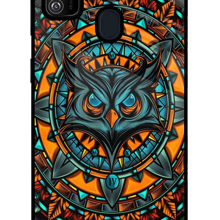 Angry Owl Art Samsung M30s Glass Case Back Cover by Casekaro