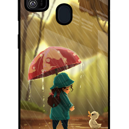 Rainy Day Samsung M30s Glass Case Back Cover by Casekaro