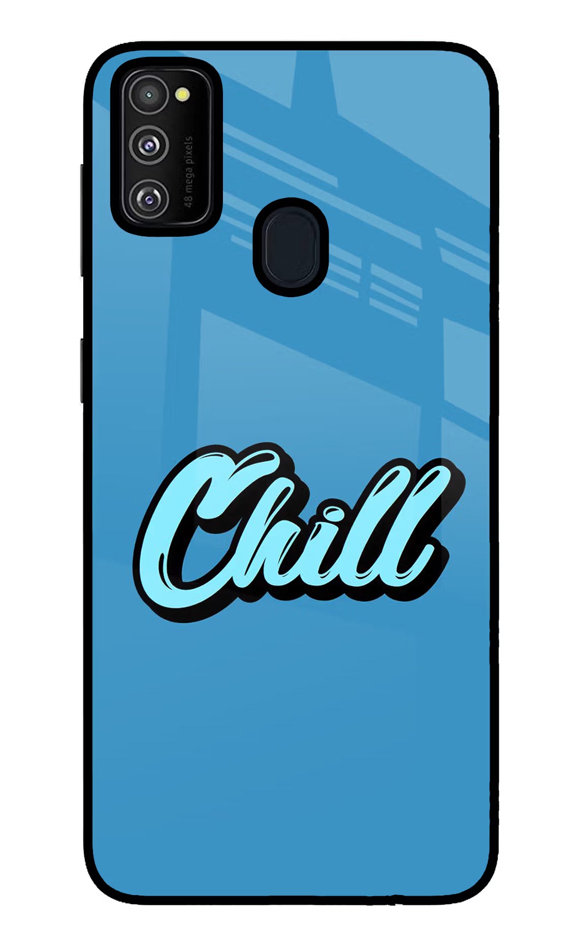 Chill Samsung M30s Glass Case Back Cover by Casekaro