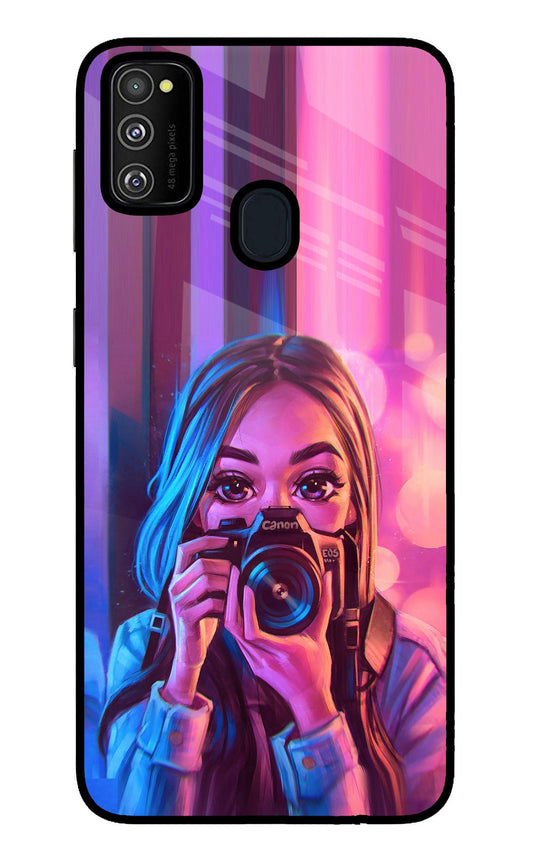 Girl Photographer Samsung M30s Glass Case