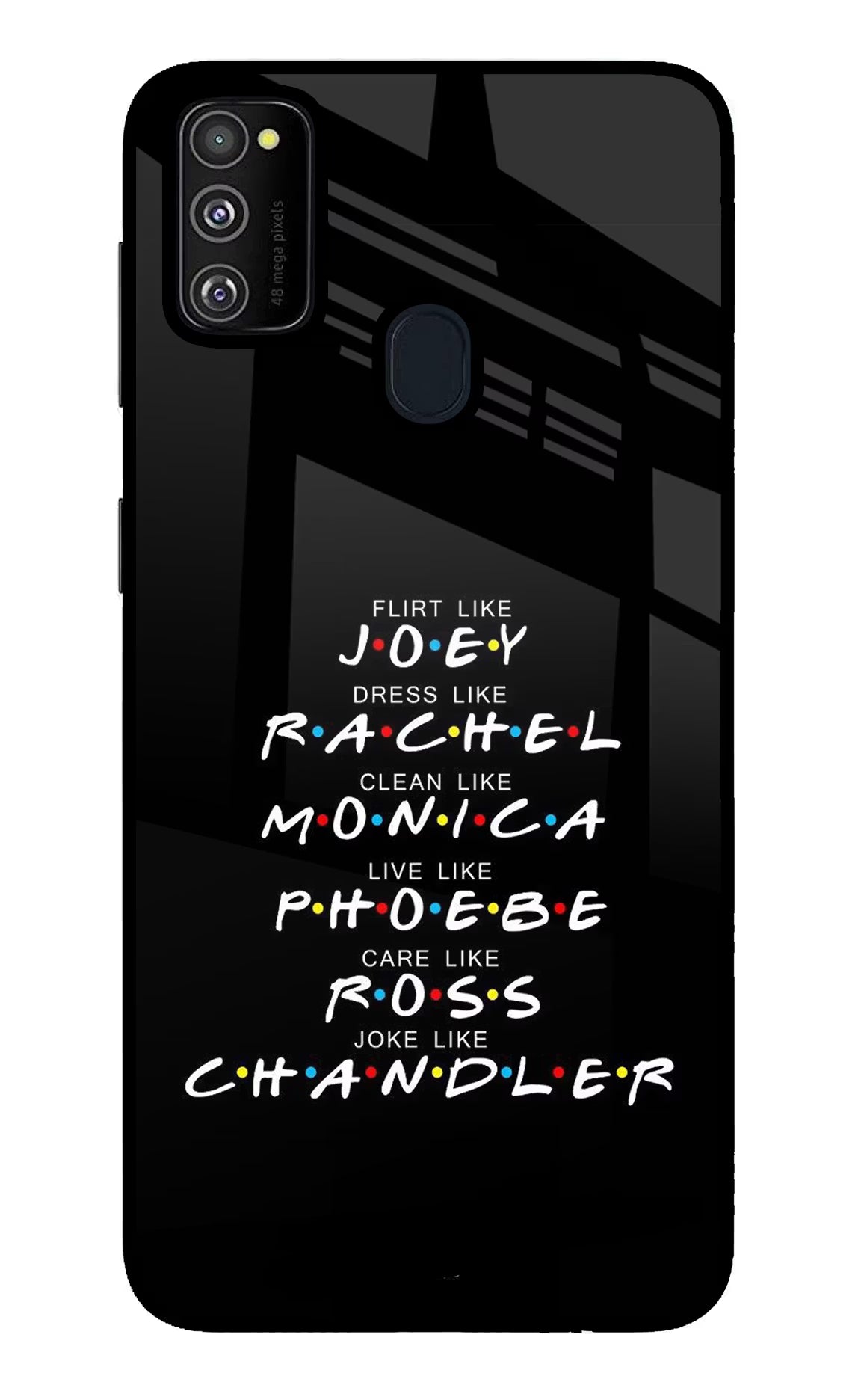 FRIENDS Character Samsung M30s Glass Case Back Cover by Casekaro