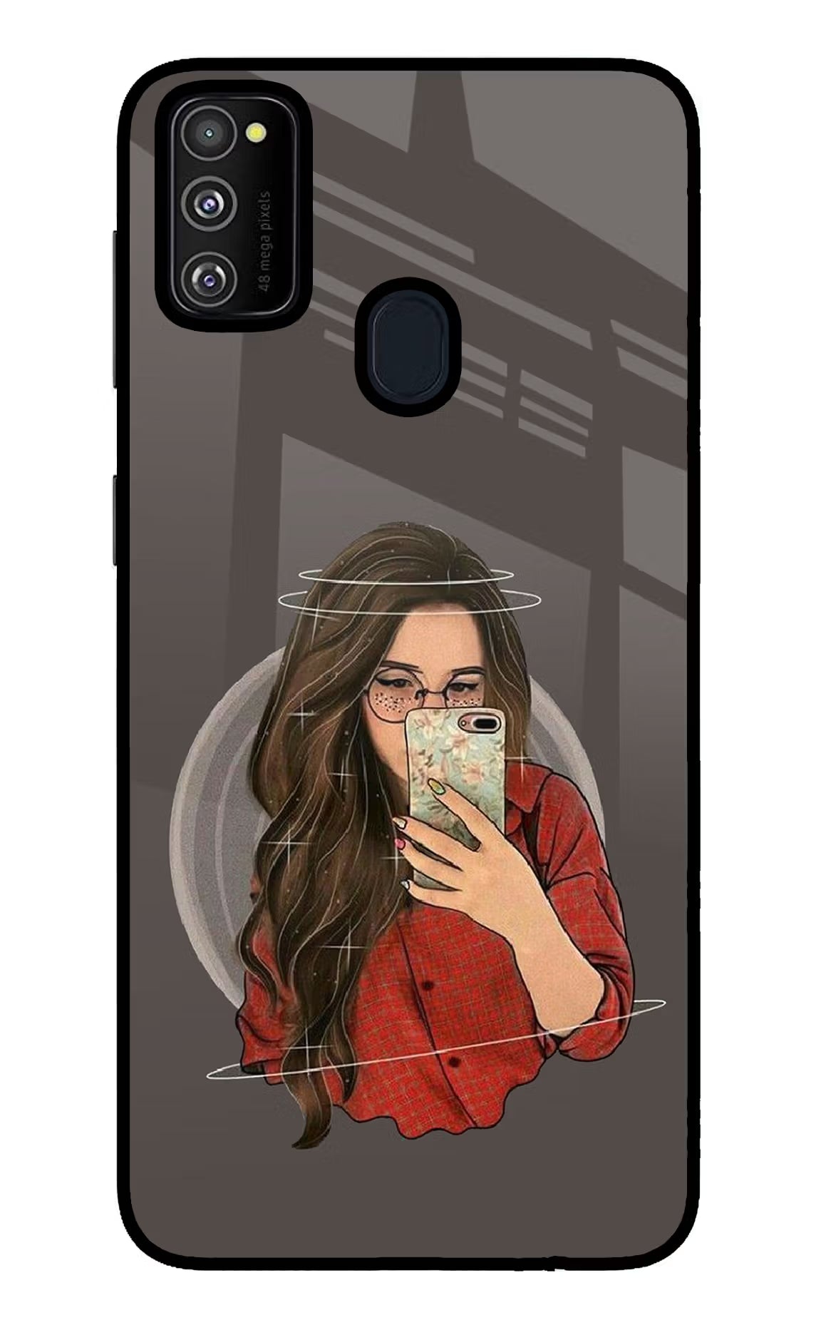 Selfie Queen Samsung M30s Glass Case Back Cover by Casekaro