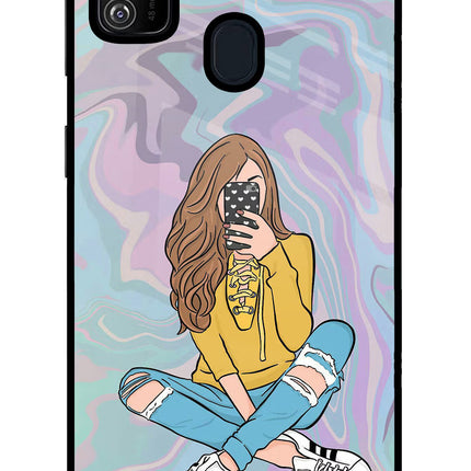 Selfie Girl Samsung M30s Glass Case Back Cover by Casekaro