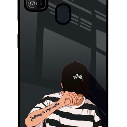 Aesthetic Boy Samsung M30s Glass Case Back Cover by Casekaro