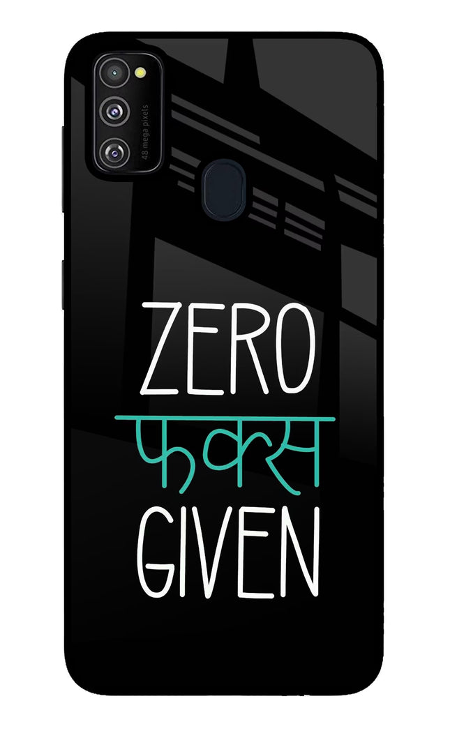 Zero Fucks Given Samsung M30s Glass Case Back Cover by Casekaro