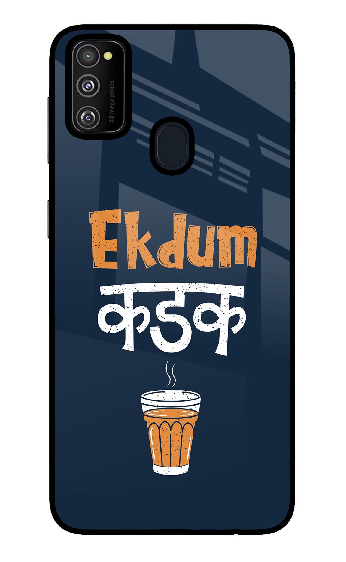 Ekdum Kadak Chai Samsung M30s Glass Case Back Cover by Casekaro