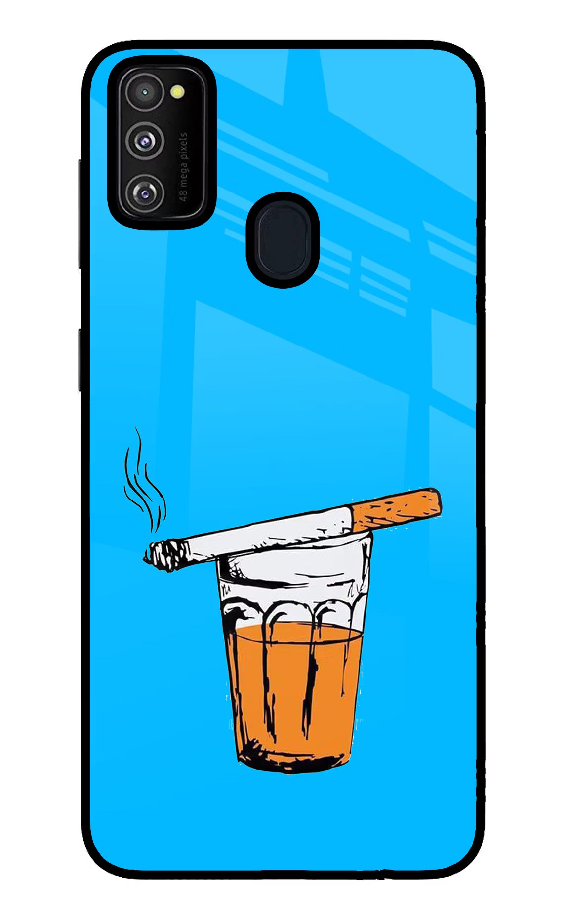 Chai Sutta Samsung M30s Glass Case Back Cover by Casekaro