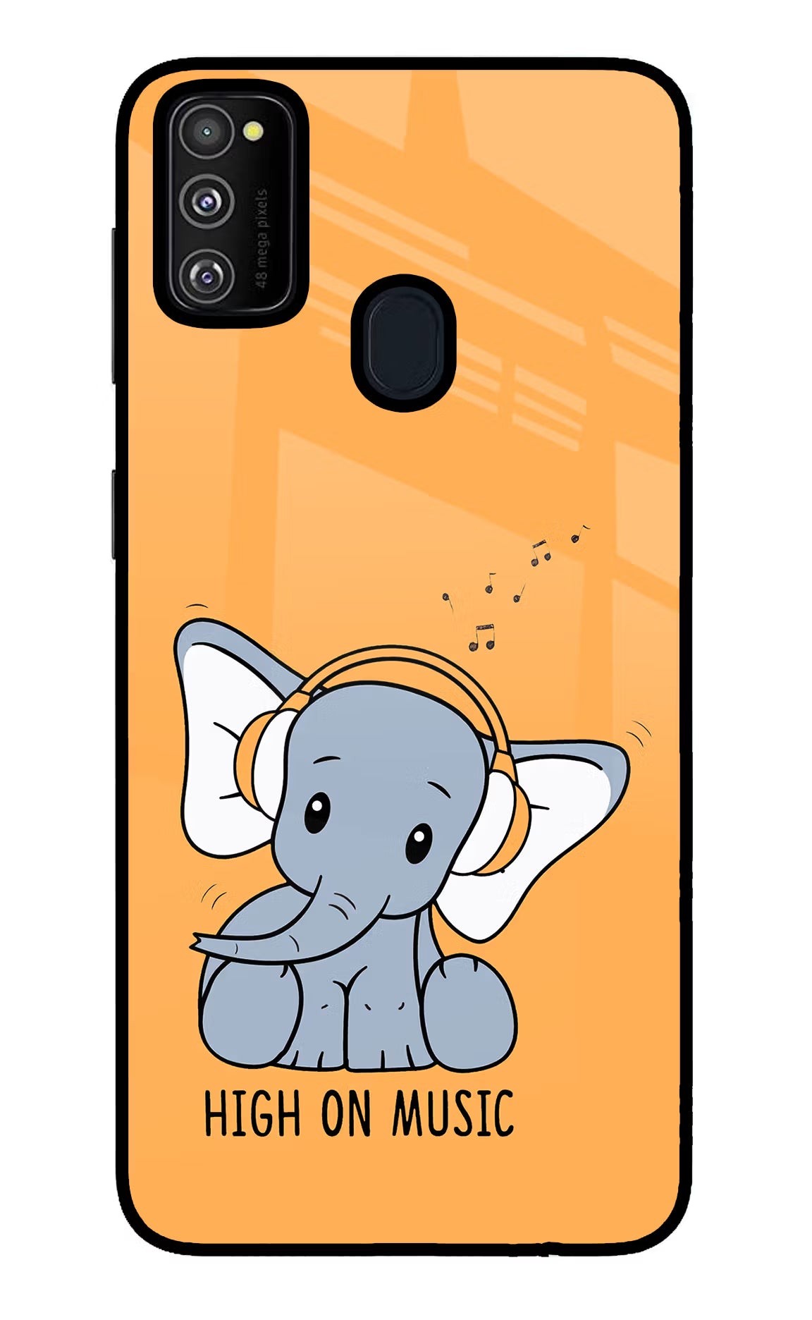 High On Music Samsung M30s Glass Case Back Cover by Casekaro