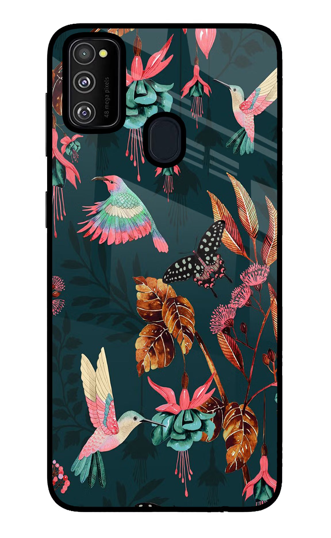 Birds Samsung M30s Glass Case Back Cover by Casekaro