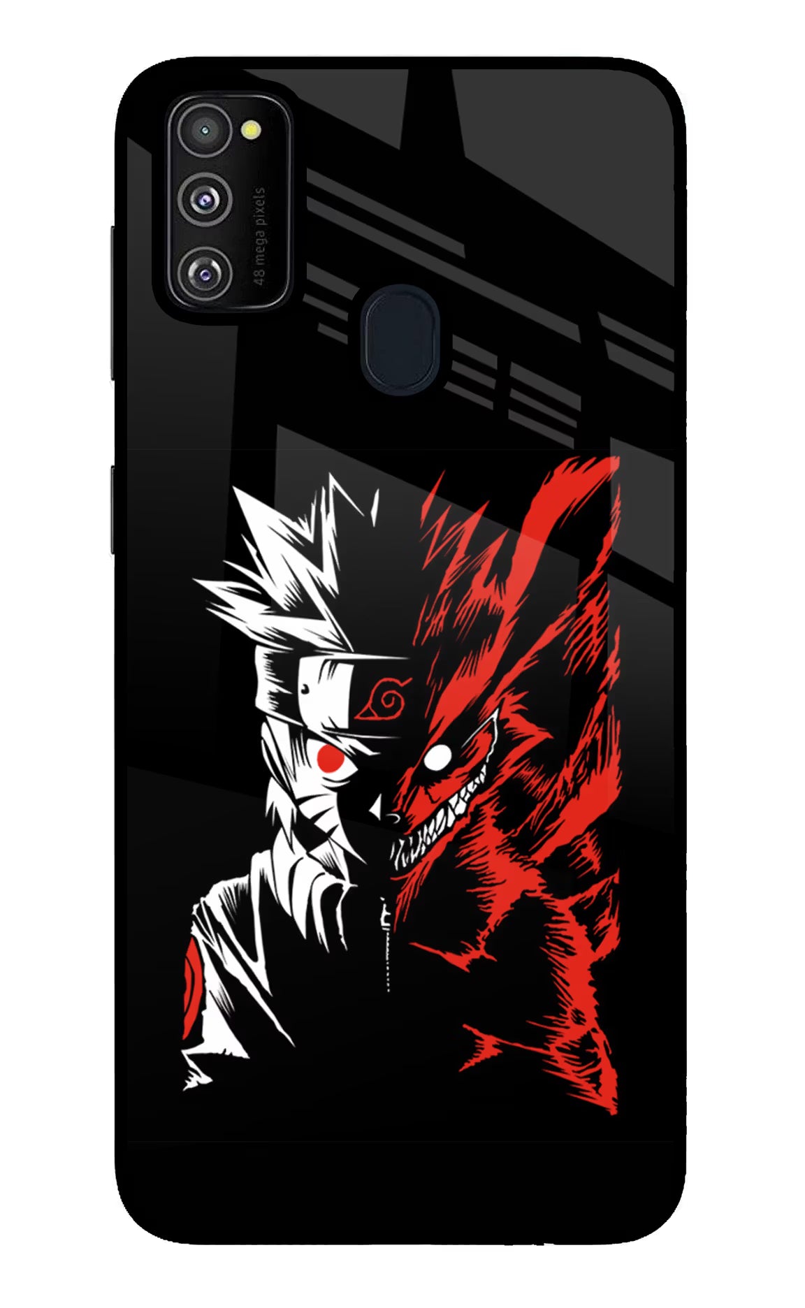 Naruto Two Face Samsung M30s Glass Case Back Cover by Casekaro