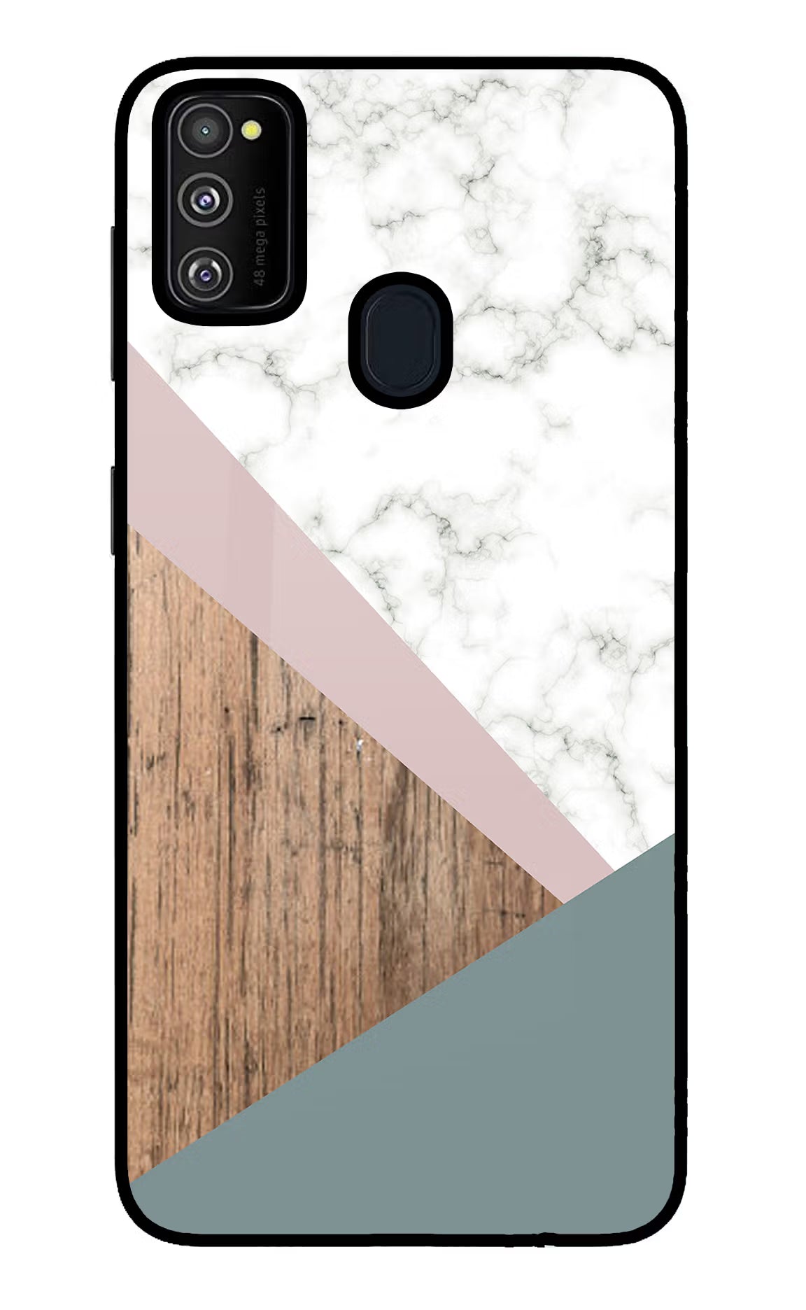 Marble wood Abstract Samsung M30s Glass Case Back Cover by Casekaro