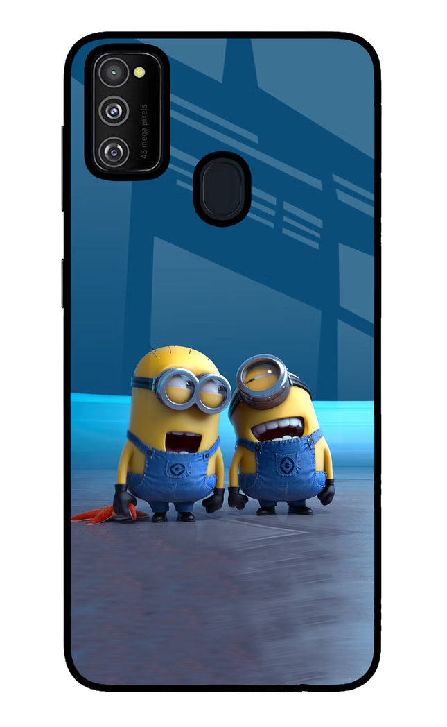 Minion Laughing Samsung M30s Glass Case Back Cover by Casekaro
