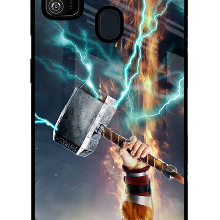 Thor Hammer Mjolnir Samsung M30s Glass Case Back Cover by Casekaro