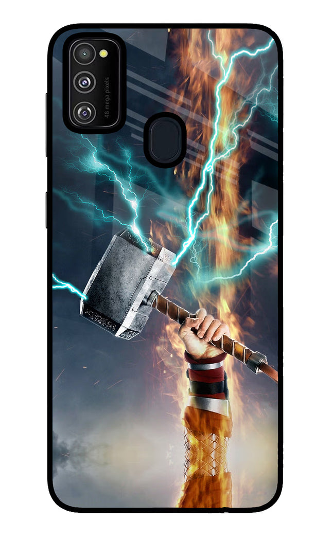 Thor Hammer Mjolnir Samsung M30s Glass Case Back Cover by Casekaro