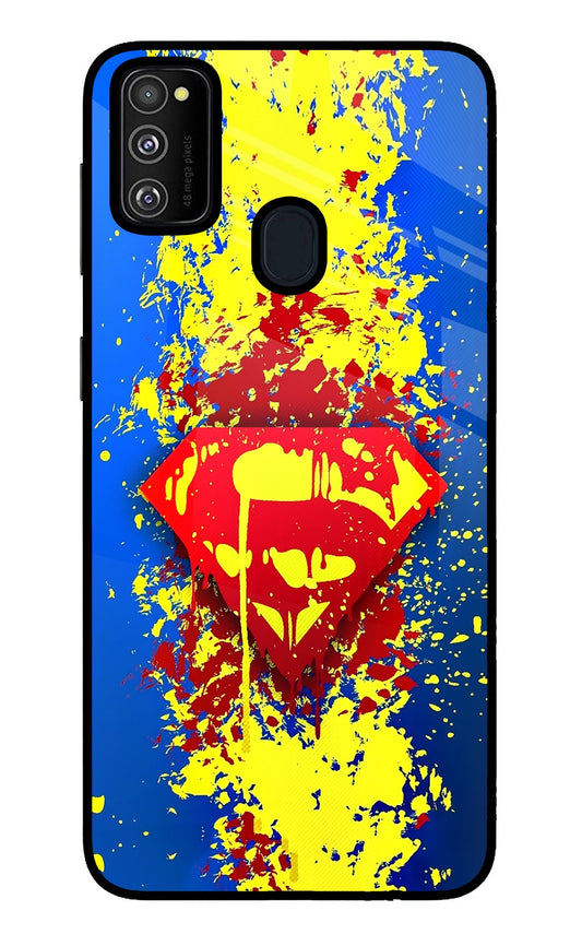 Superman logo Samsung M30s Glass Case