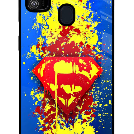 Superman logo Samsung M30s Glass Case Back Cover by Casekaro