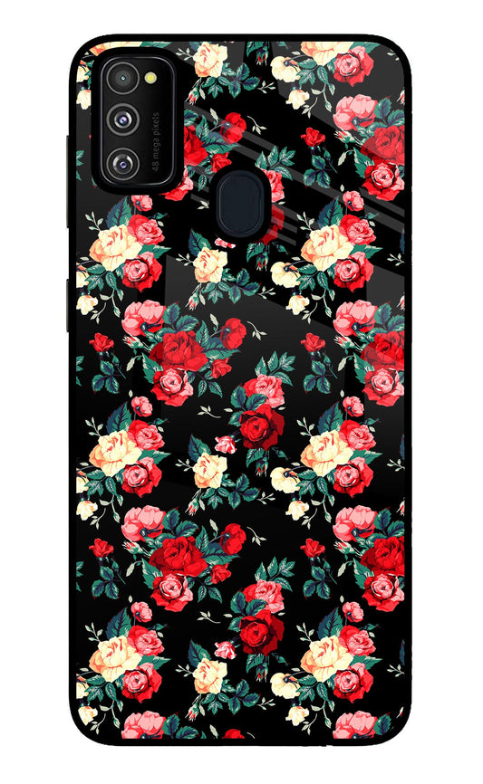 Rose Pattern Samsung M30s Glass Case