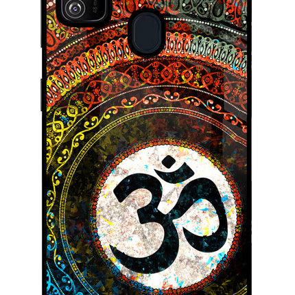 Om Cultural Samsung M30s Glass Case Back Cover by Casekaro