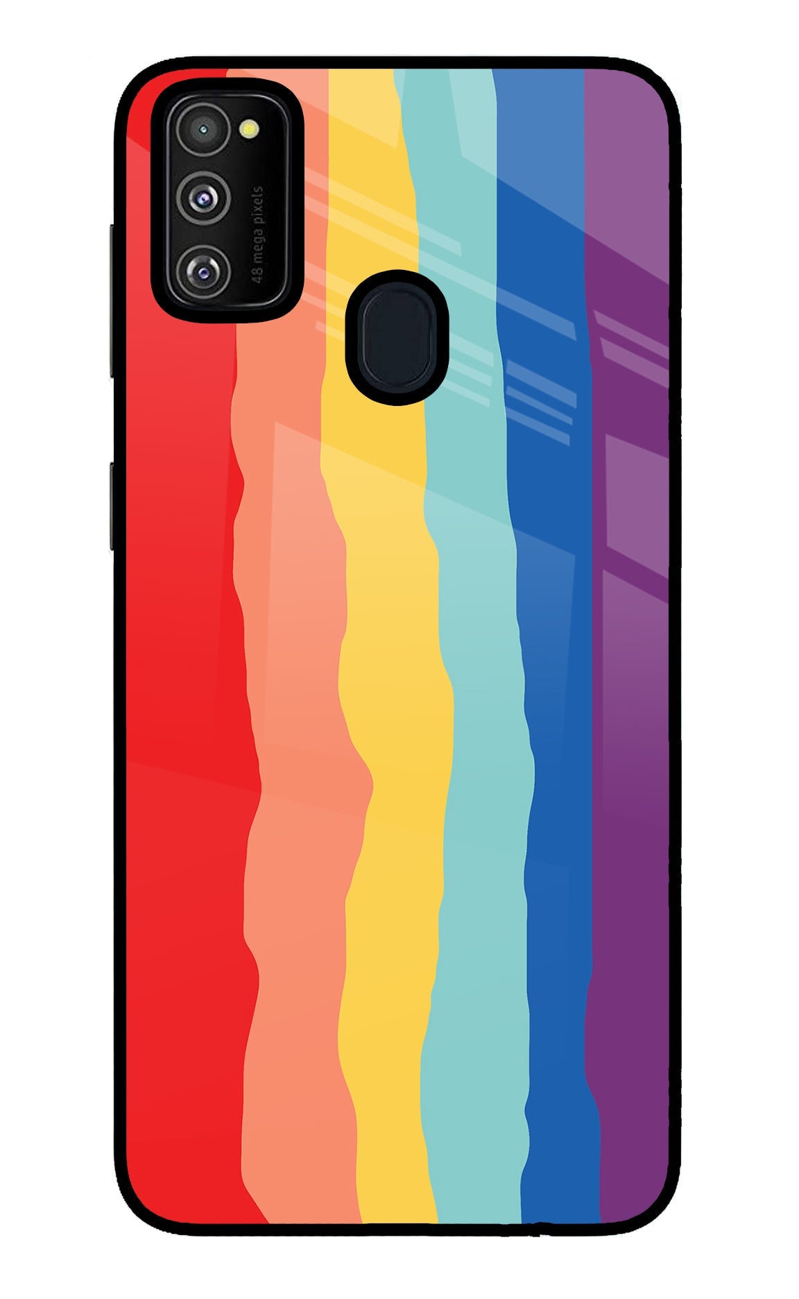 Rainbow Samsung M30s Glass Case