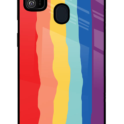 Rainbow Samsung M30s Glass Case Back Cover by Casekaro
