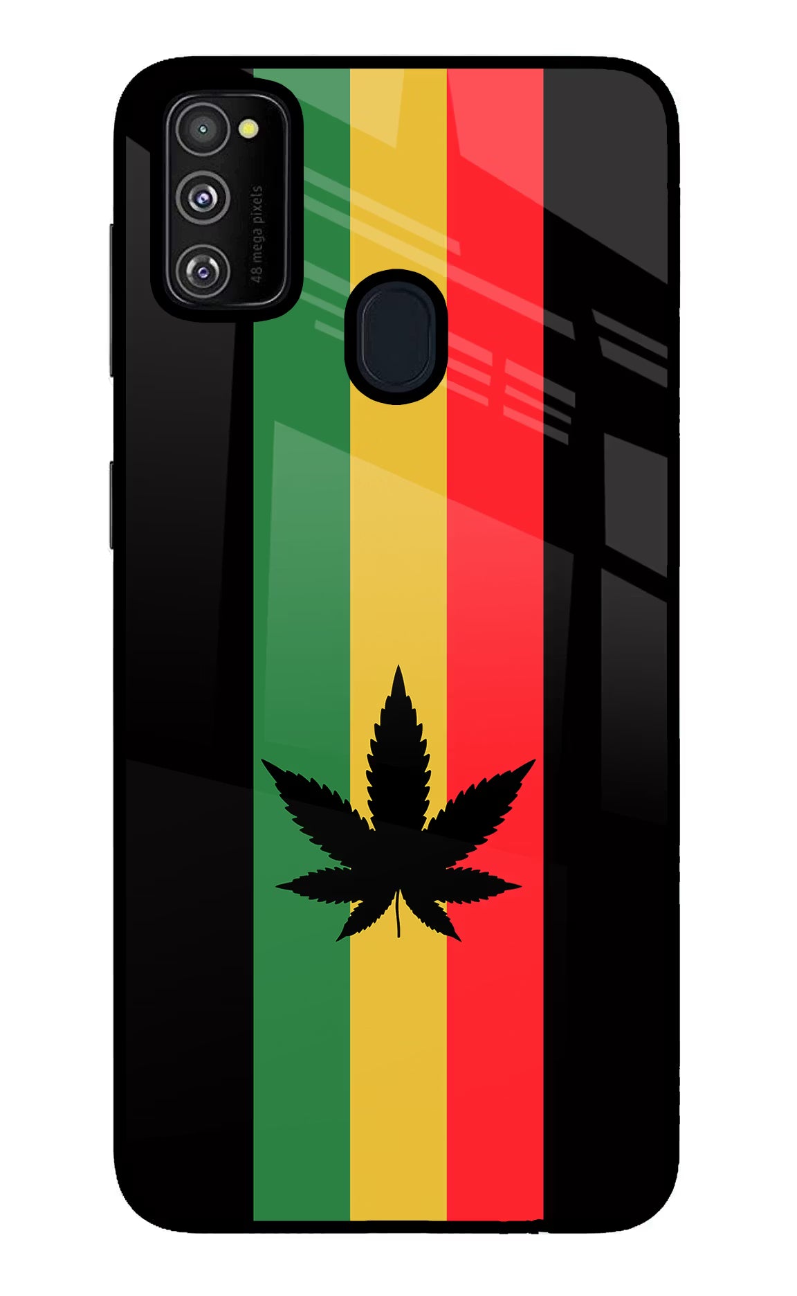 Weed Flag Samsung M30s Glass Case Back Cover by Casekaro