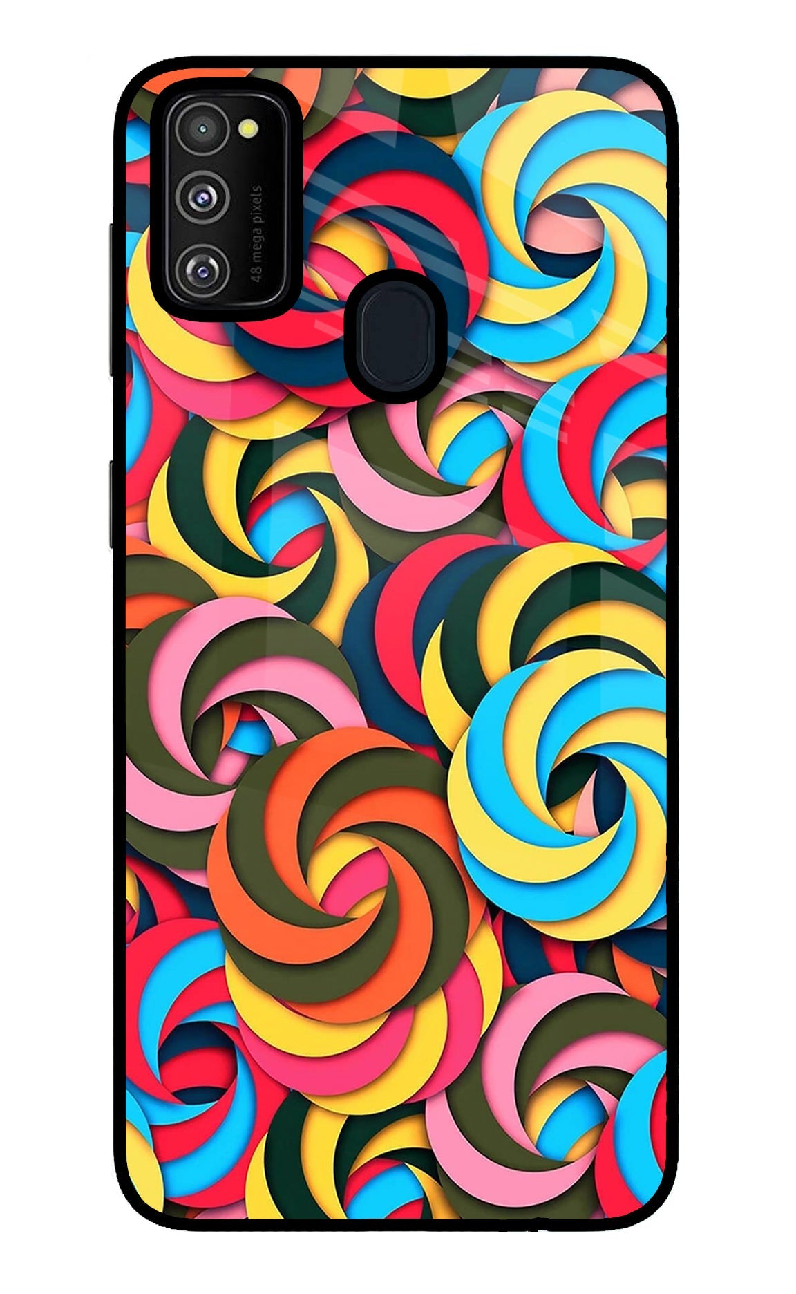 Spiral Pattern Samsung M30s Glass Case