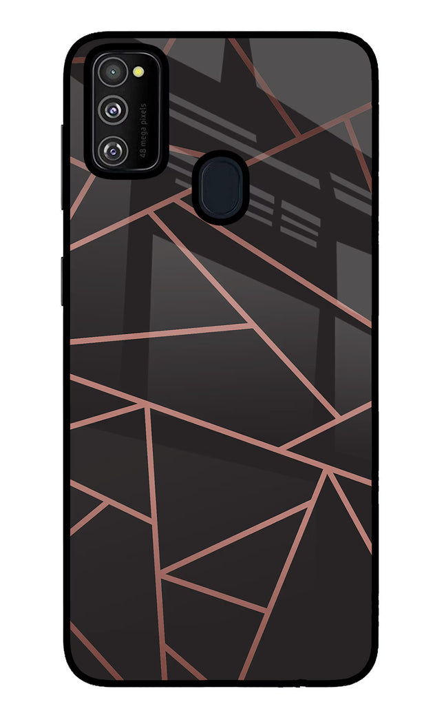 Geometric Pattern Samsung M30s Glass Case Back Cover by Casekaro