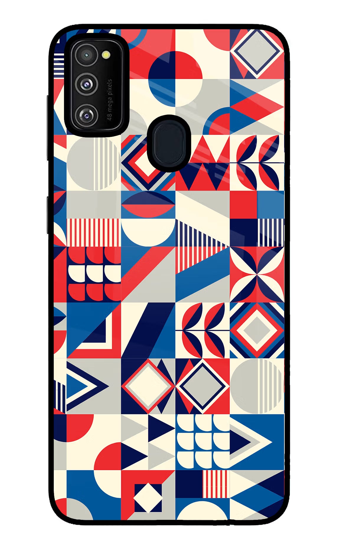 Colorful Pattern Samsung M30s Glass Case Back Cover by Casekaro