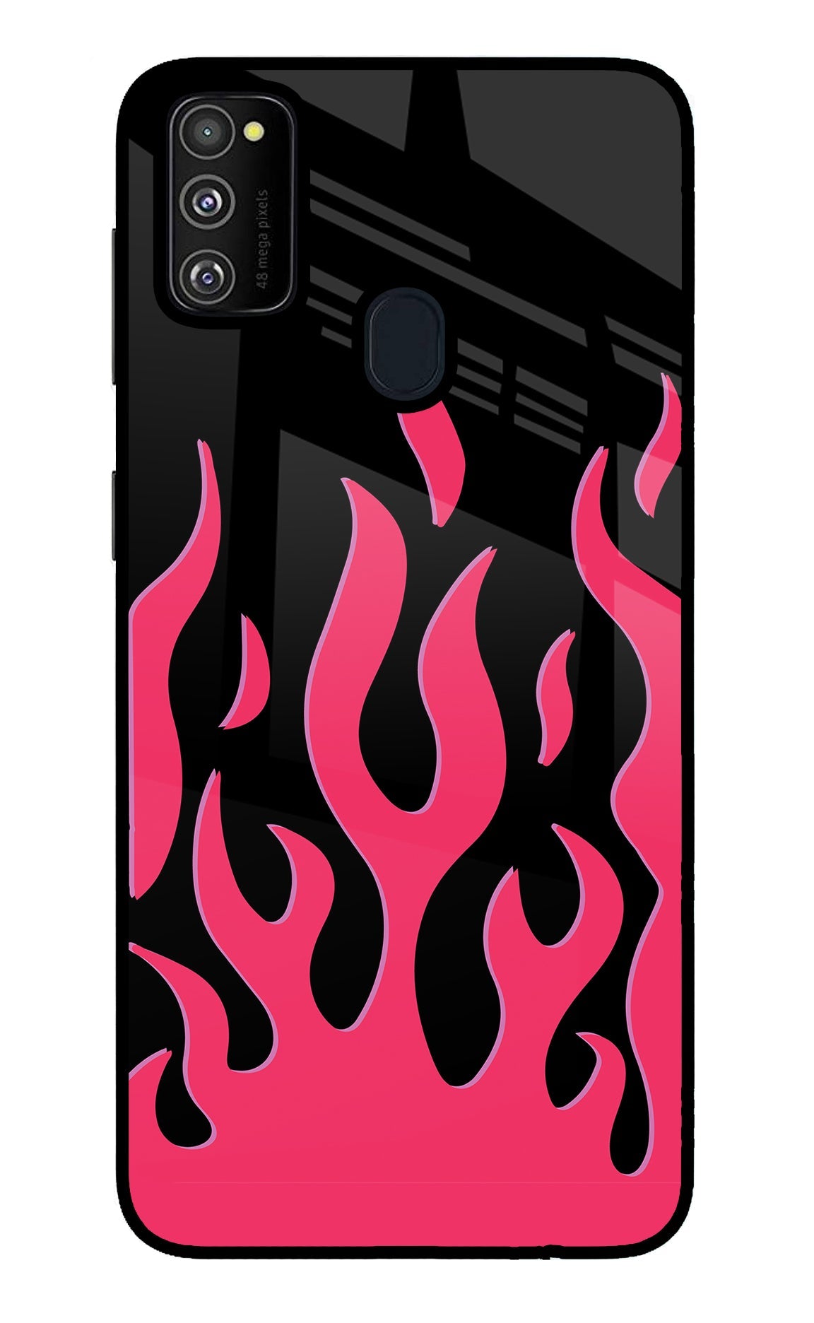 Fire Flames Samsung M30s Glass Case