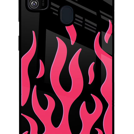 Fire Flames Samsung M30s Glass Case Back Cover by Casekaro