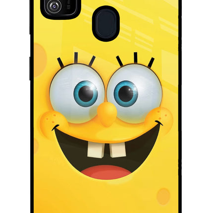 Sponge 1 Samsung M30s Glass Case Back Cover by Casekaro