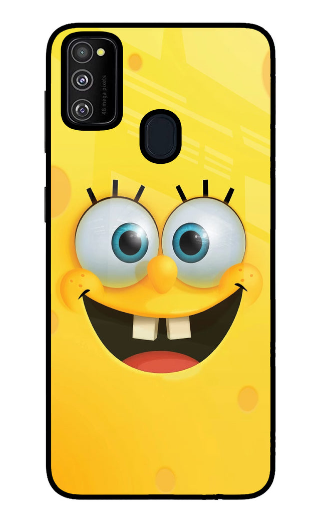 Sponge 1 Samsung M30s Glass Case Back Cover by Casekaro