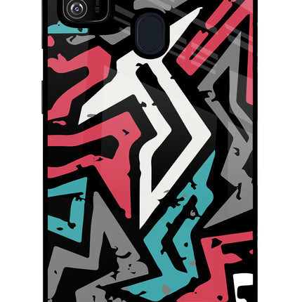 Geometric Graffiti Samsung M30s Glass Case Back Cover by Casekaro