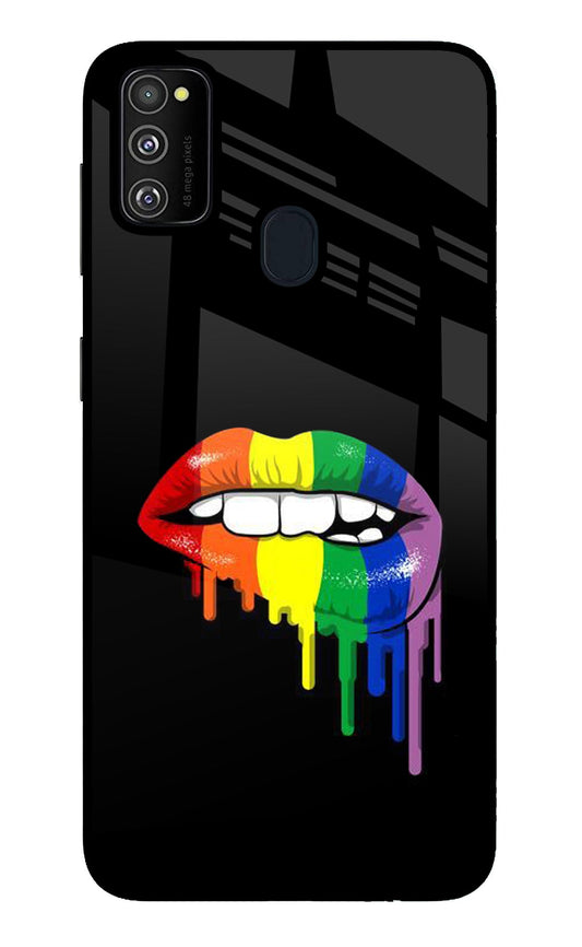 Lips Biting Samsung M30s Glass Case