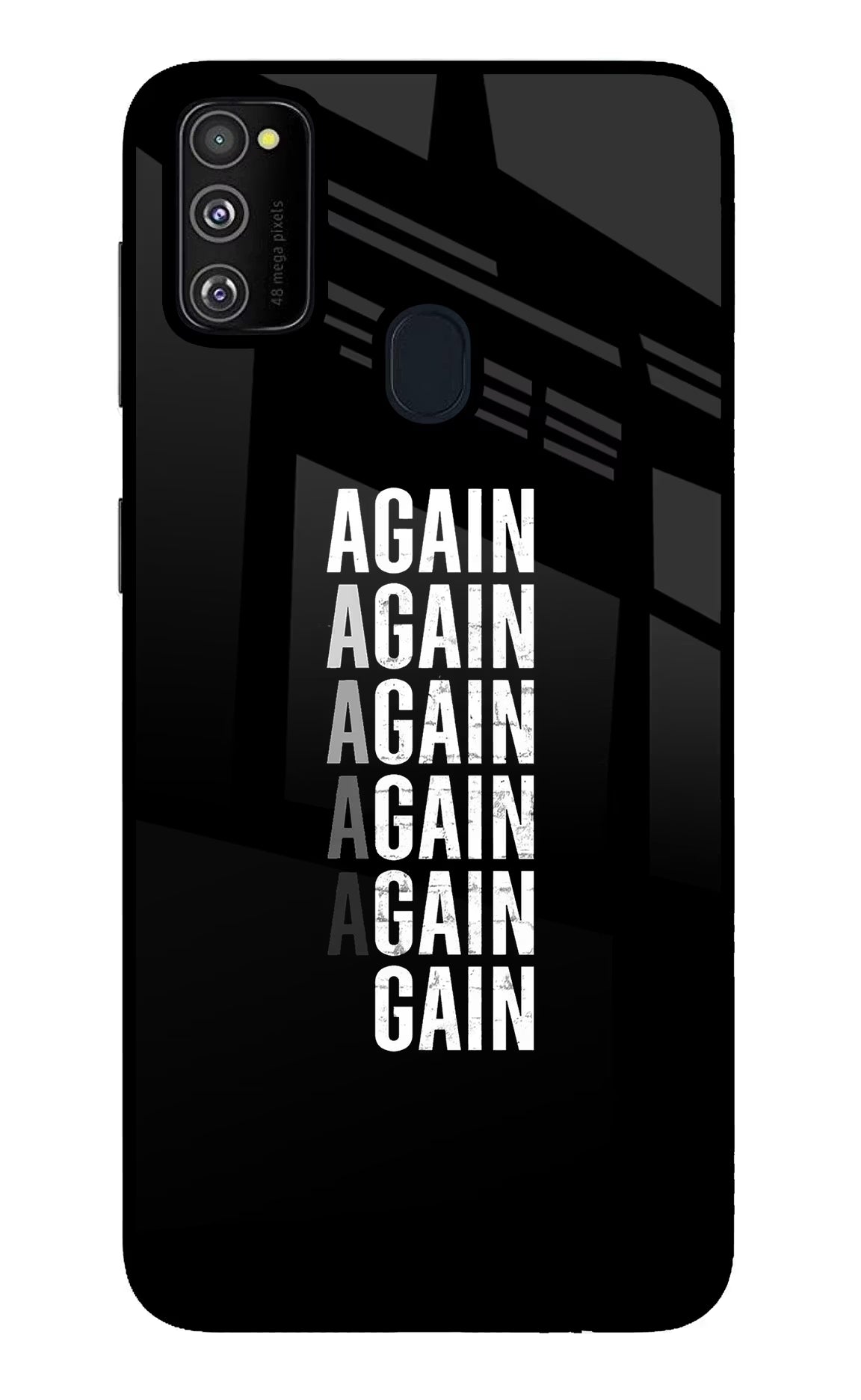 Again Again Gain Samsung M30s Glass Case Back Cover by Casekaro