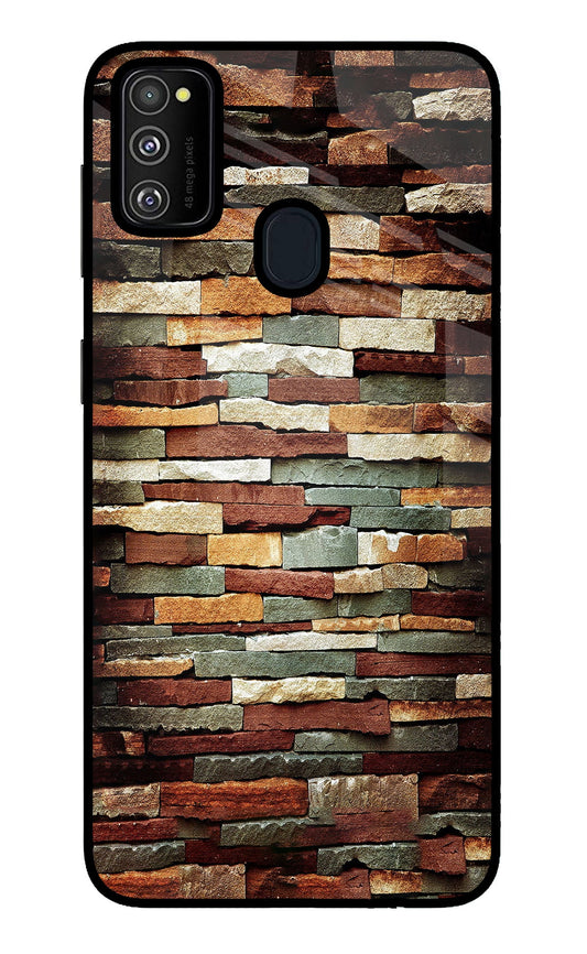 Bricks Pattern Samsung M30s Glass Case