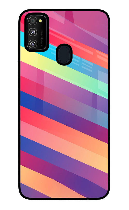 Stripes color Samsung M30s Glass Case