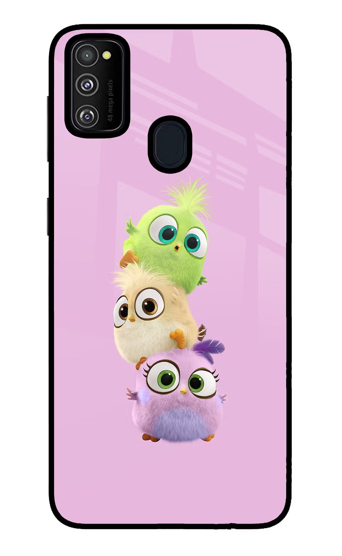 Cute Little Birds Samsung M30s Glass Case Back Cover by Casekaro