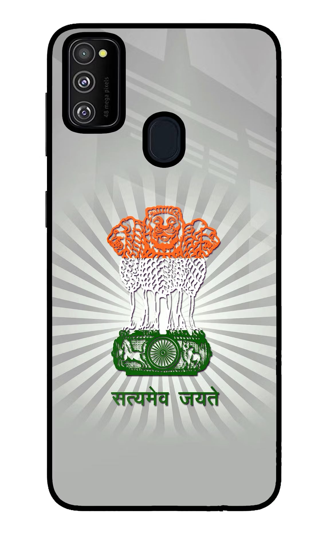 Satyamev Jayate Art Samsung M30s Glass Case Back Cover by Casekaro