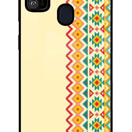 Ethnic Seamless Samsung M30s Glass Case Back Cover by Casekaro