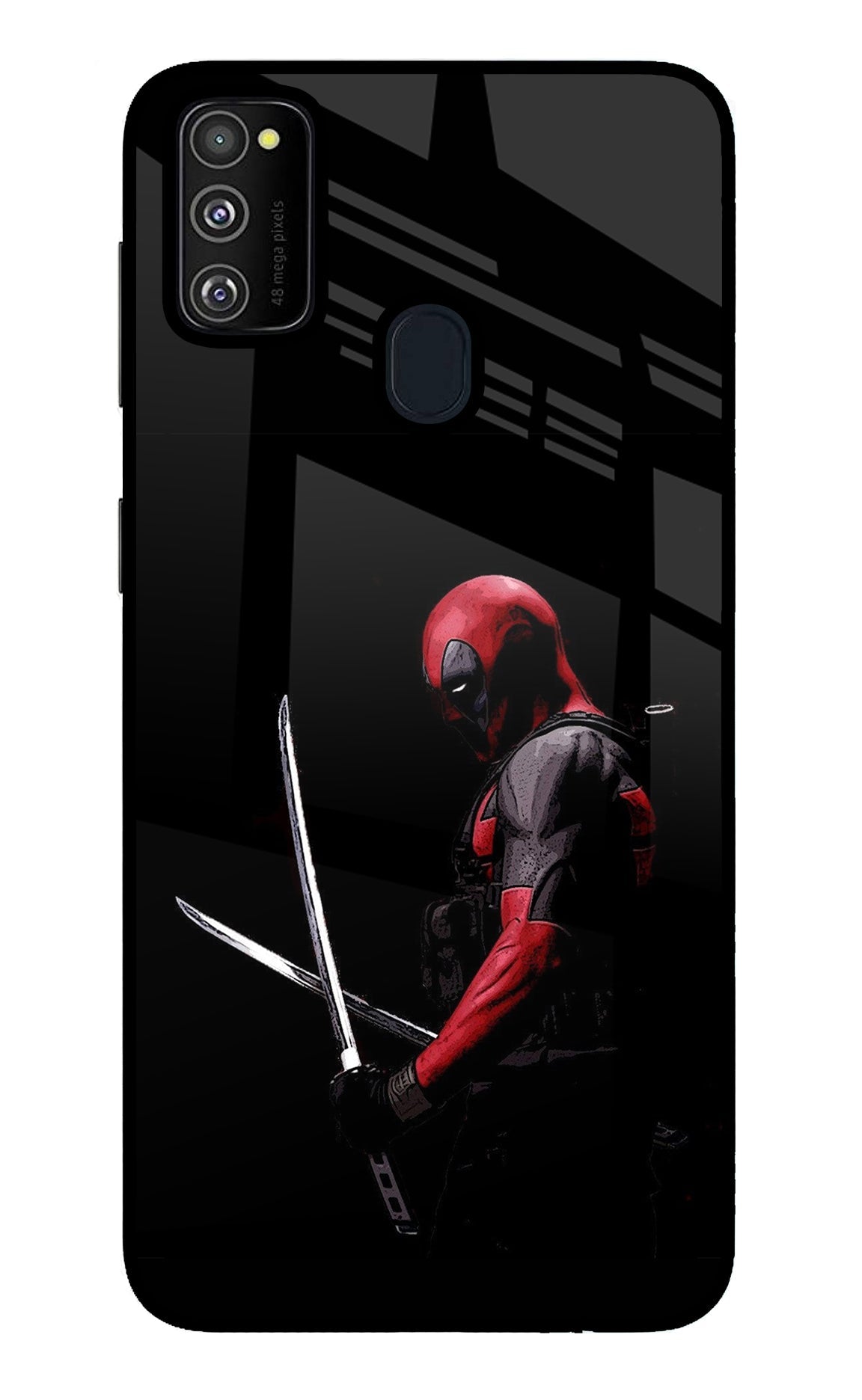 Deadpool Samsung M30s Glass Case