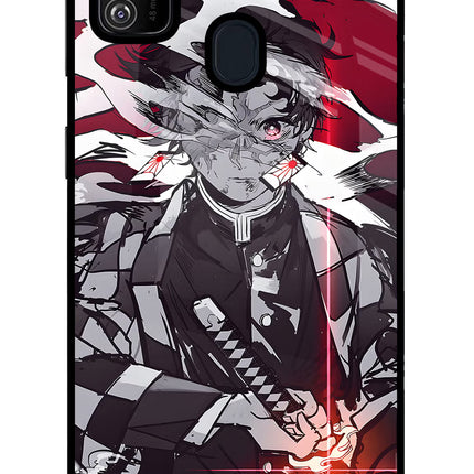 Demon Slayer Samsung M30s Glass Case Back Cover by Casekaro