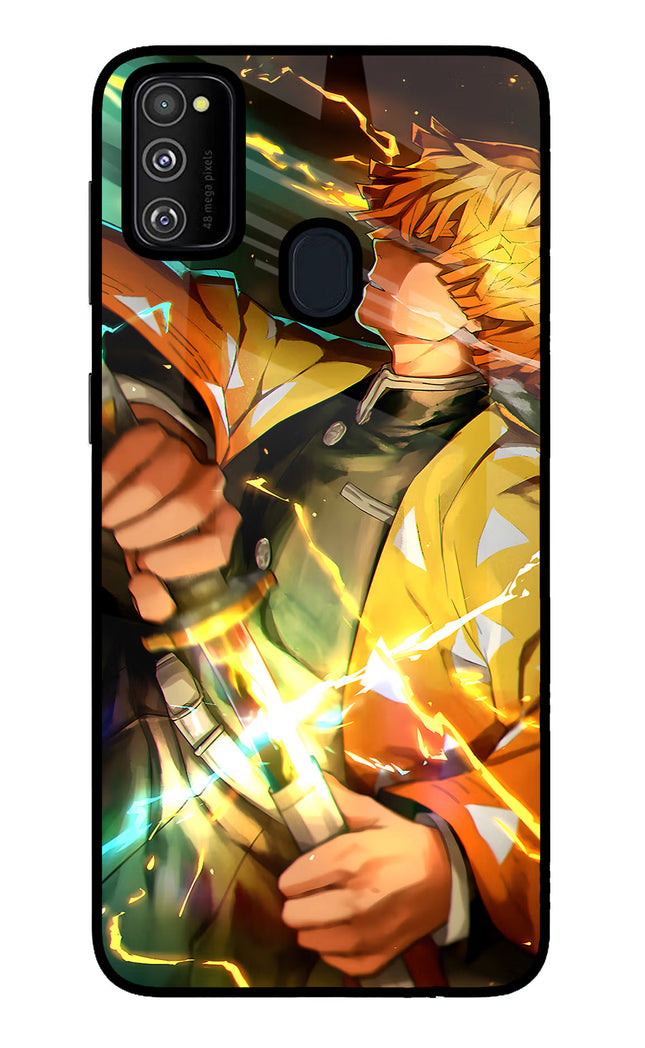 Demon Slayer Samsung M30s Glass Case Back Cover by Casekaro